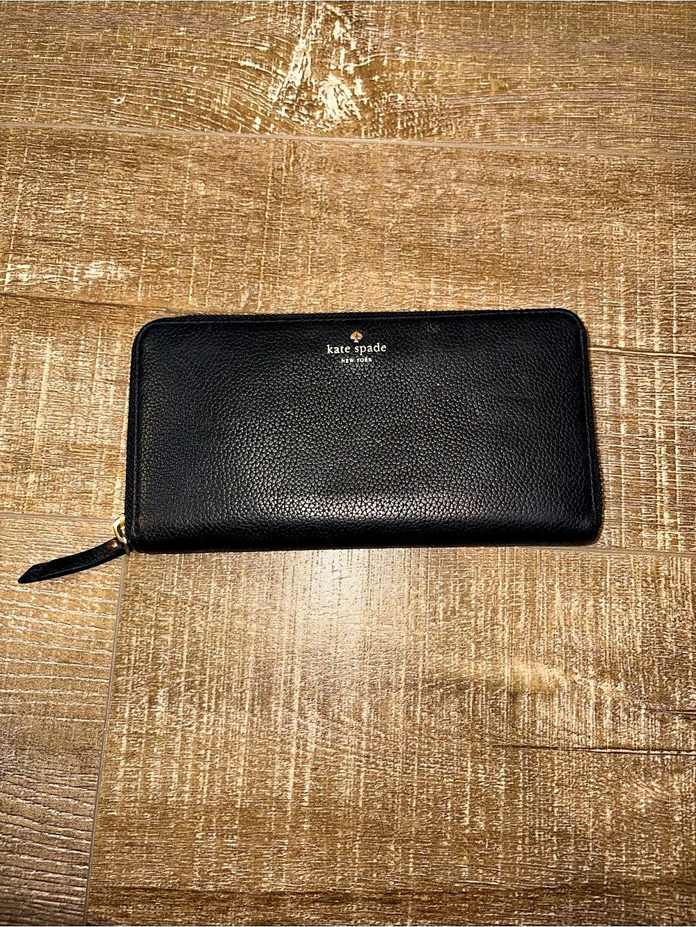 Kate Spade Devin Pebble Zip Around Continental Wallet Black